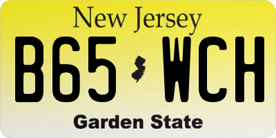 NJ license plate B65WCH
