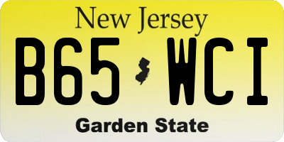 NJ license plate B65WCI