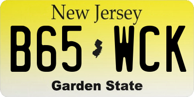 NJ license plate B65WCK