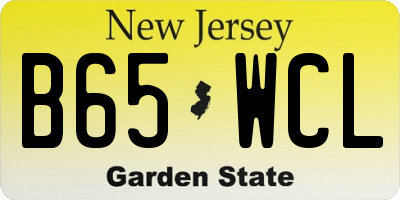 NJ license plate B65WCL