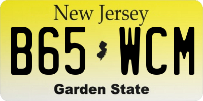 NJ license plate B65WCM