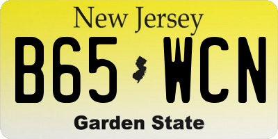 NJ license plate B65WCN
