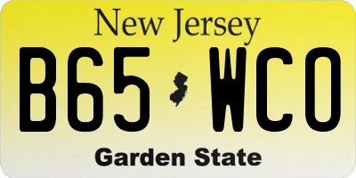 NJ license plate B65WCO