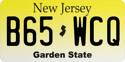 NJ license plate B65WCQ