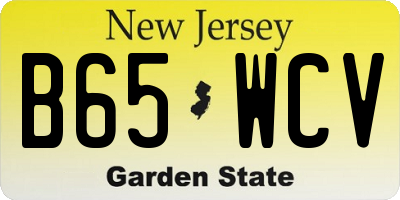NJ license plate B65WCV