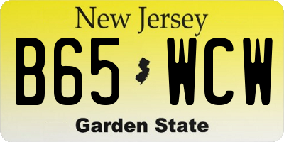 NJ license plate B65WCW