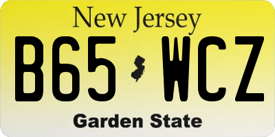 NJ license plate B65WCZ