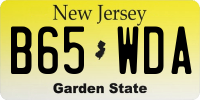 NJ license plate B65WDA
