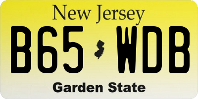 NJ license plate B65WDB