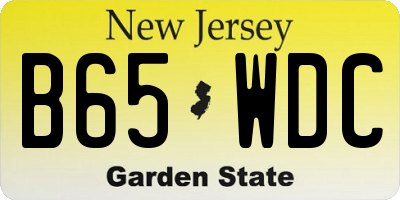 NJ license plate B65WDC