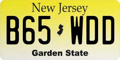 NJ license plate B65WDD