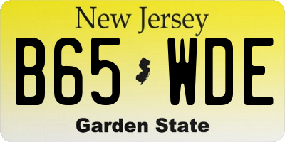 NJ license plate B65WDE