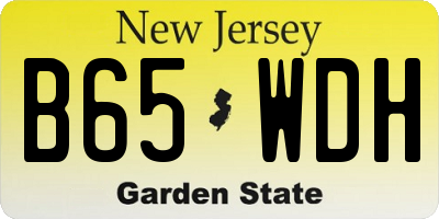NJ license plate B65WDH