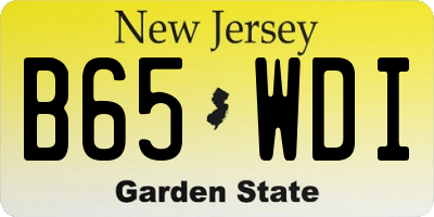 NJ license plate B65WDI