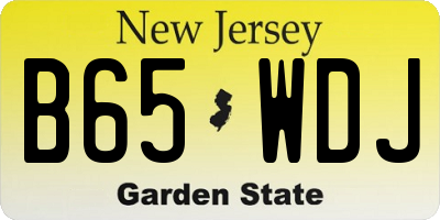 NJ license plate B65WDJ