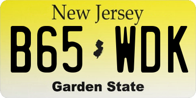 NJ license plate B65WDK
