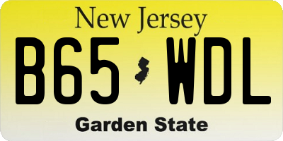 NJ license plate B65WDL
