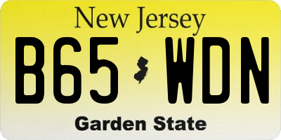 NJ license plate B65WDN