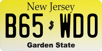 NJ license plate B65WDO