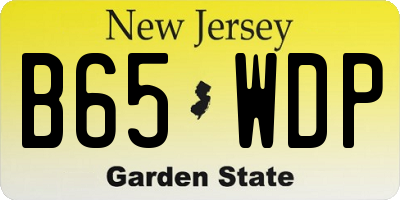 NJ license plate B65WDP