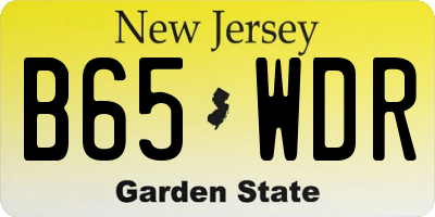 NJ license plate B65WDR