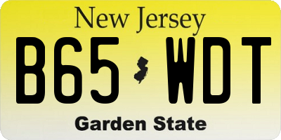 NJ license plate B65WDT