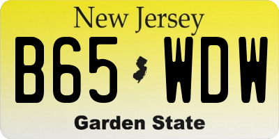 NJ license plate B65WDW