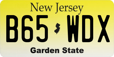 NJ license plate B65WDX