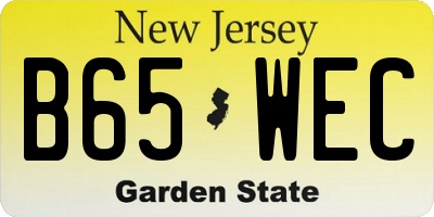 NJ license plate B65WEC