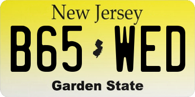 NJ license plate B65WED