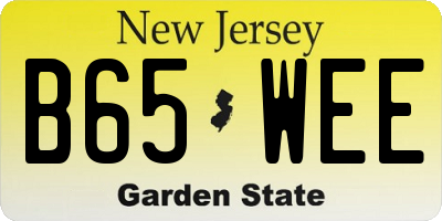 NJ license plate B65WEE