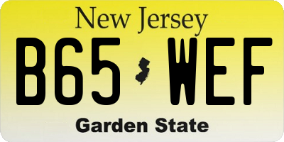NJ license plate B65WEF