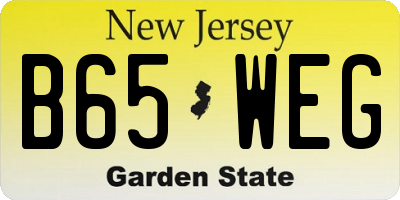 NJ license plate B65WEG