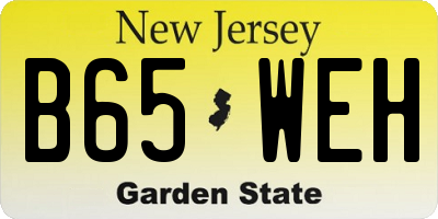 NJ license plate B65WEH
