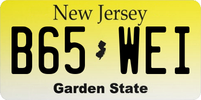 NJ license plate B65WEI
