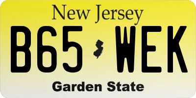 NJ license plate B65WEK