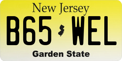 NJ license plate B65WEL