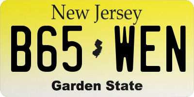 NJ license plate B65WEN