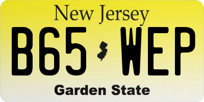 NJ license plate B65WEP