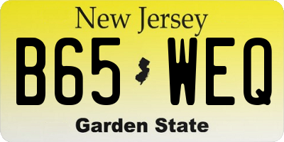 NJ license plate B65WEQ