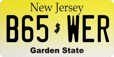 NJ license plate B65WER