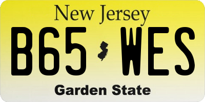 NJ license plate B65WES