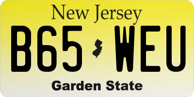 NJ license plate B65WEU