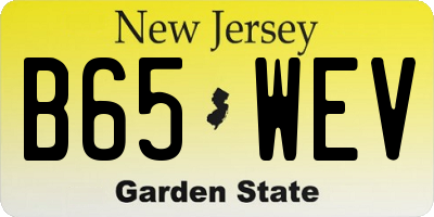 NJ license plate B65WEV