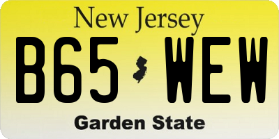 NJ license plate B65WEW