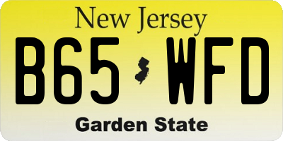 NJ license plate B65WFD