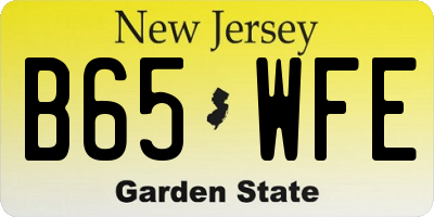 NJ license plate B65WFE