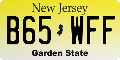NJ license plate B65WFF