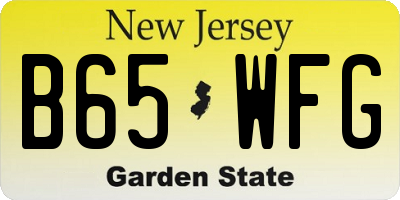 NJ license plate B65WFG