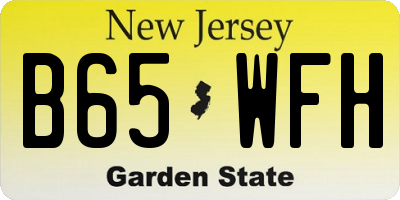 NJ license plate B65WFH